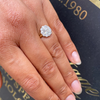 18ct Yellow and White Gold Old Cut Diamond Antique Flower Coronet Cluster Ring