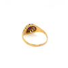 Antique Amethyst & Diamond 18K Yellow Gold Carved Open Work Navette Cluster Ring