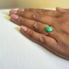 Cabochon Jadeite and 9 Carat Rose Gold Vintage Dress Ring
