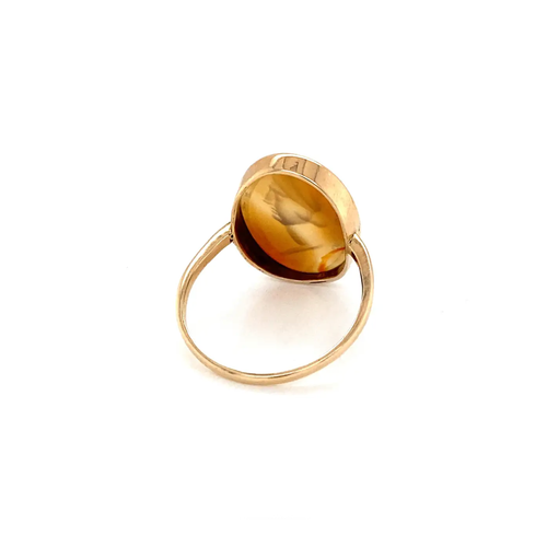 Carnelian Intaglio and 9 Carat Yellow Gold Vintage Signet Ring