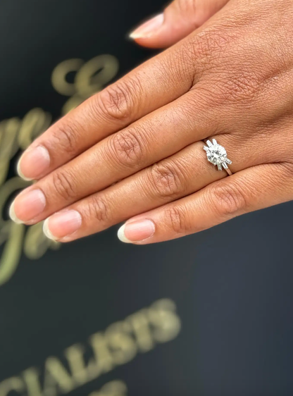 18ct White Gold and Platinum 1960s 1.32ct Diamond Cluster Engagement Ring