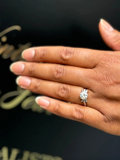 18ct White Gold and Platinum 1960s 1.32ct Diamond Cluster Engagement Ring