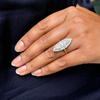 Old Mine Cut Diamond 18 Carat and Platinum Marquise Shape Cluster Ring, c1910