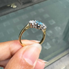 Aquamarine and Diamond 18 Carat White & Yellow Gold Three-Stone Engagement Ring