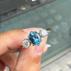 Aquamarine and Diamond 18 Carat White & Yellow Gold Three-Stone Engagement Ring