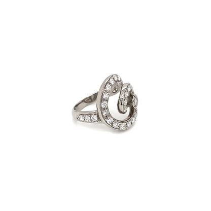 Asprey Diamond and 18 Carat White Gold Swirl Cocktail Ring side view