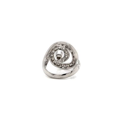Asprey Diamond and 18 Carat White Gold Swirl Cocktail Ring