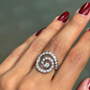 Asprey Diamond and 18 Carat White Gold Swirl Cocktail Ring