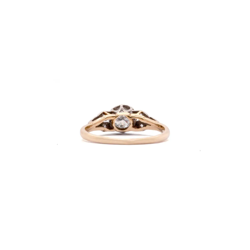 Transitional Cut Diamond 18K White Gold & Platinum Engagement Ring, c.1950's