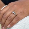 Transitional Cut Diamond 18K White Gold & Platinum Engagement Ring, c.1950's