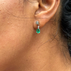 Emerald and Diamond 18 Carat White and Yellow Gold Drop Earrings