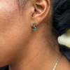 Emerald and Diamond 18 Carat White and Yellow Gold Drop Earrings