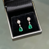 Emerald and Diamond 18 Carat White and Yellow Gold Drop Earrings