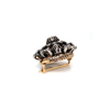 Victorian Old Mine Cut Diamond Silver on Gold Round Cluster Antique Brooch