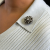 Victorian Old Mine Cut Diamond Silver on Gold Round Cluster Antique Brooch