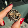 Victorian Old Mine Cut Diamond Silver on Gold Round Cluster Antique Brooch