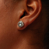 2.17 Carat Aquamarine and Diamond Cluster Stud Earrings in Palladium