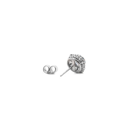 2.17 Carat Aquamarine and Diamond Cluster Stud Earrings in Palladium