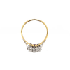 Antique Old Cut Diamond 18 Carat Yellow Gold and Platinum Three-Stone Ring