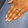 antique emerald and diamond ring   sized to a UK 'O 1/2', US 7 1/2. Can be altered