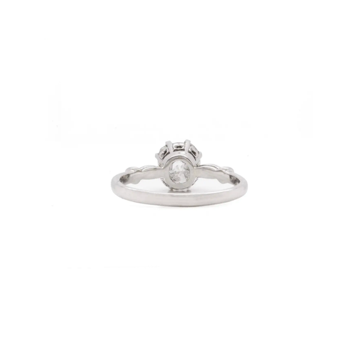 1.28ct Old Mine Cut Diamond Platinum Engagement Ring