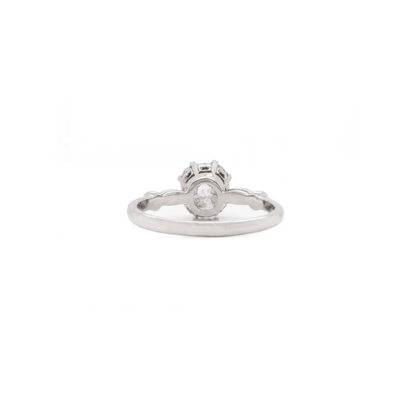 1.28ct Old Mine Cut Diamond Platinum Engagement Ring