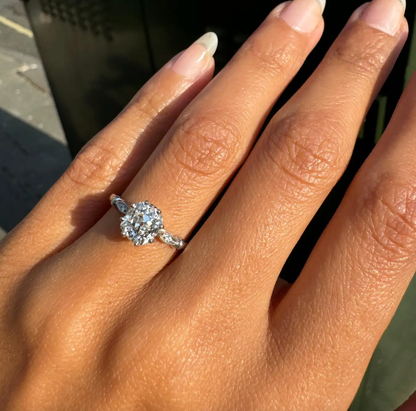 1.28ct Old Mine Cut Diamond Platinum Engagement Ring