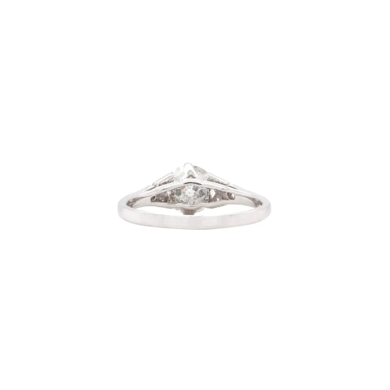 1.04ct Old Mine Cut Diamond and Platinum Engagement Ring