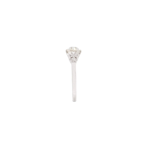 1.04ct Old Mine Cut Diamond and Platinum Engagement Ring