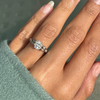 Antique 1.02ct Old Mine Cut Diamond 18K White Gold & Platinum Engagement Ring