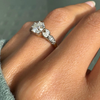 Antique 1.02ct Old Mine Cut Diamond 18K White Gold & Platinum Engagement Ring
