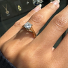 O.69 Carat Diamond and 18 Carat Yellow and White Gold Solitaire Engagement Ring