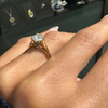 O.69 Carat Diamond and 18 Carat Yellow and White Gold Solitaire Engagement Ring