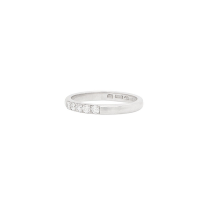 Bvlgari Diamond 5 Stone and Platinum Thin Wedding Band Ring