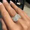 Pavé Diamond and 18 Carat Yellow Gold Wave Style Wide Band Ring