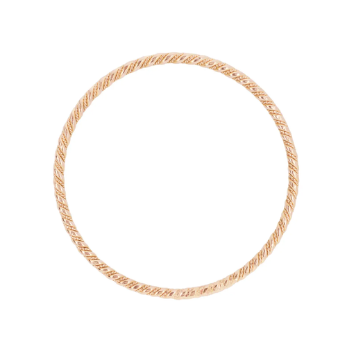 Vintage Set of Seven Smooth & Twisted Rope Bangle Bracelets in 18K Rose Gold