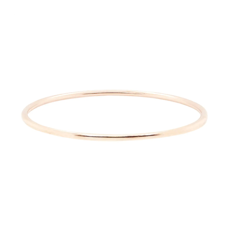 Vintage Set of Seven Smooth & Twisted Rope Bangle Bracelets in 18K Rose Gold