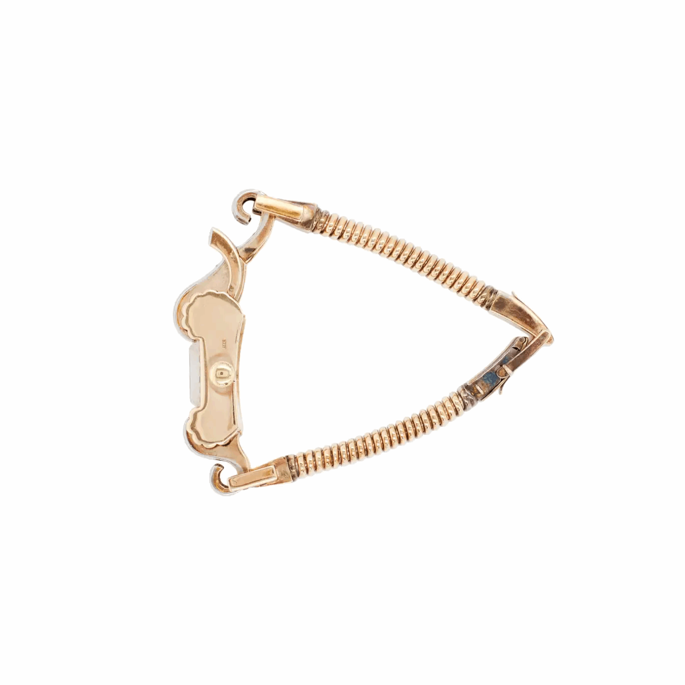 Vintage Ruby and Diamond 9 Carat Gold Retro Cocktail Wristwatch, circa 1950s