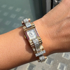 Vintage Ruby and Diamond 9 Carat Gold Retro Cocktail Wristwatch, circa 1950s