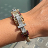 Vintage Ruby and Diamond 9 Carat Gold Retro Cocktail Wristwatch, circa 1950s