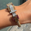 Vintage Ruby and Diamond 9 Carat Gold Retro Cocktail Wristwatch, circa 1950s