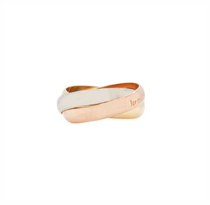 Les Must de Cartier Trinity Tri-Color 18K White, Yellow & Rose Gold Band Ring