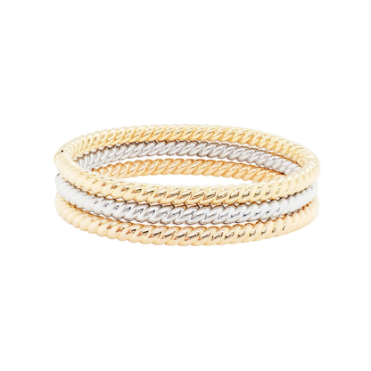 Italian 18 Carat Rose Gold Rope Twist Bangle Bracelet