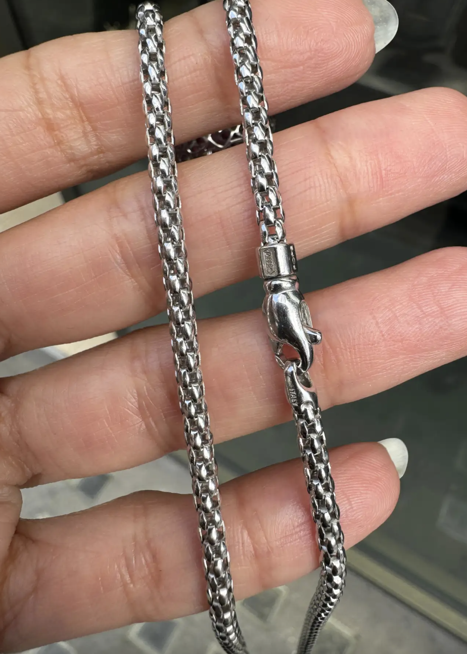 FOPE Prima 18 Carat White Gold Woven Chain Necklace