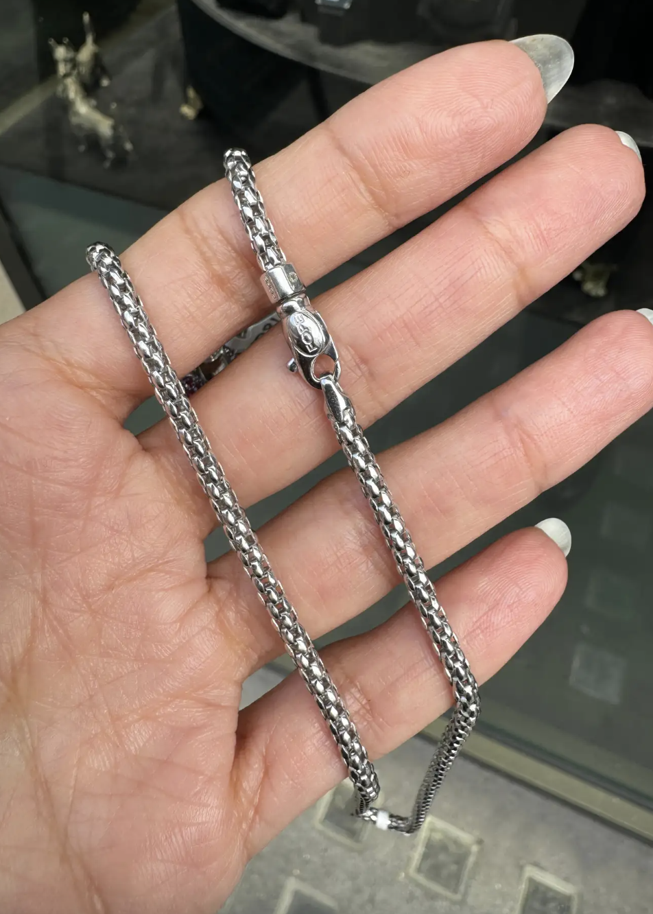 FOPE Prima 18 Carat White Gold Woven Chain Necklace
