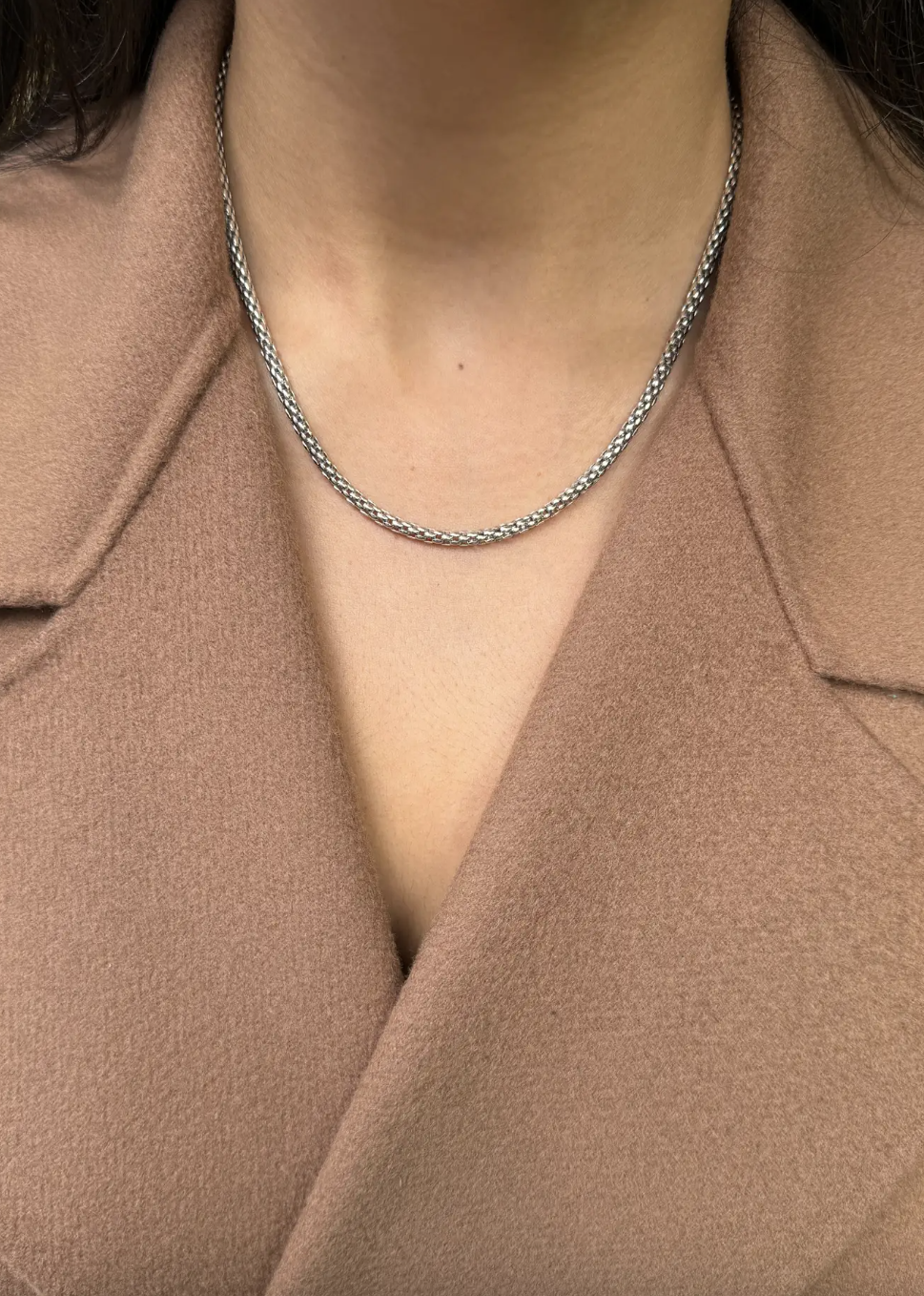 FOPE Prima 18 Carat White Gold Woven Chain Necklace