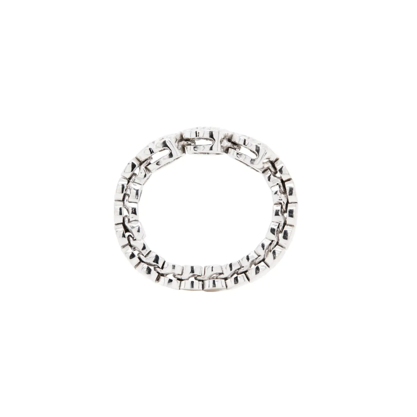 Triple Daisy Diamond Cluster 18 Carat White Gold Flexy Band Dress Ring