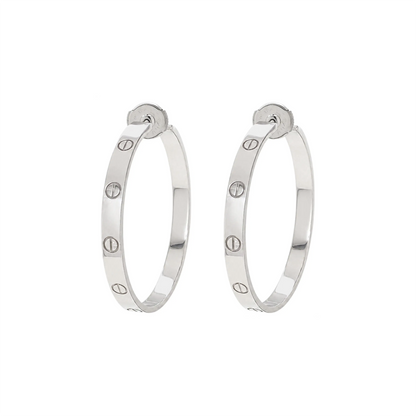 Cartier LOVE 18 Carat White Gold Large Hoop Earrings