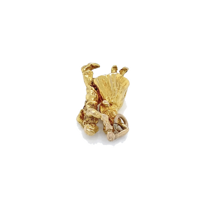 Vintage English Dancing Couple Charm/Pendant in 9 Carat Yellow Gold