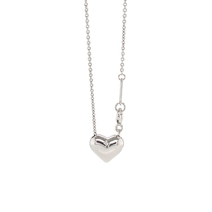 Tiffany & Co. Etoile Three Diamond Puffy Heart Pendant Necklace in Platinum